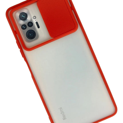 Xiaomi Redmi Note 10 Pro Palm Buzlu Kamera Sürgülü Silikon Kılıf - Kırmızı 2