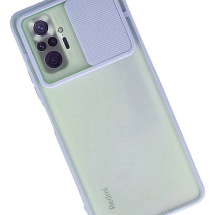 Xiaomi Redmi Note 10 Pro Palm Buzlu Kamera Sürgülü Silikon Kılıf - Lila 2