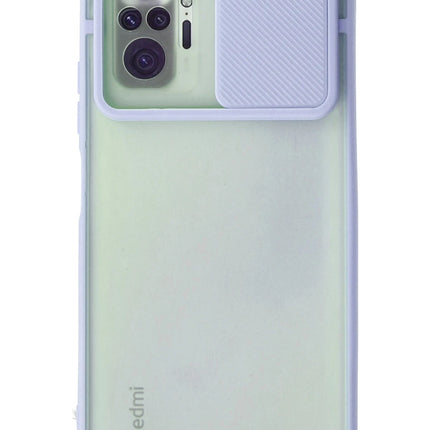Xiaomi Redmi Note 10 Pro Palm Buzlu Kamera Sürgülü Silikon Kılıf - Lila