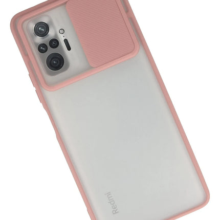 Xiaomi Redmi Note 10 Pro Palm Buzlu Kamera Sürgülü Silikon Kılıf - Pembe 2