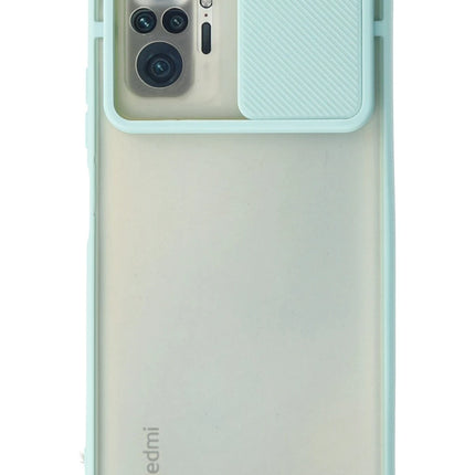 Xiaomi Redmi Note 10 Pro Palm Buzlu Kamera Sürgülü Silikon Kılıf - Turkuaz
