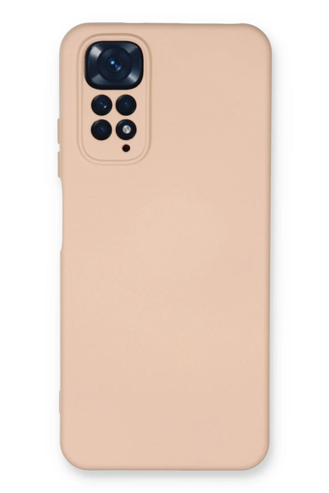Xiaomi Redmi Note 11 Nano içi Kadife Silikon Kılıf - Pudra