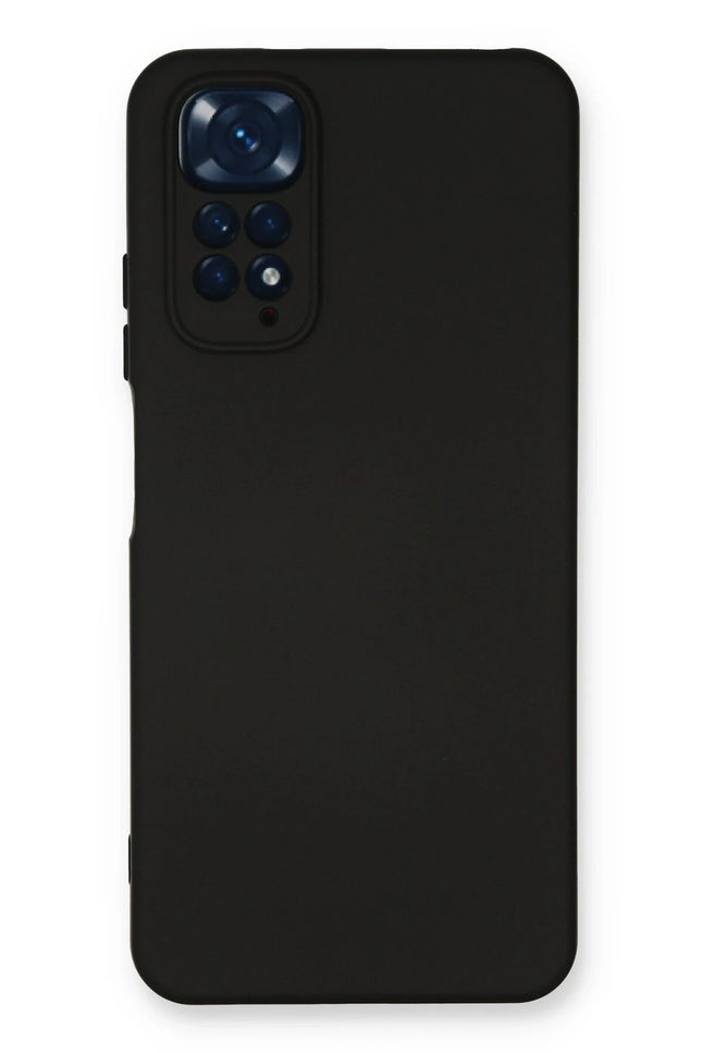 Xiaomi Redmi Note 11 Nano içi Kadife Silikon Kılıf - Siyah
