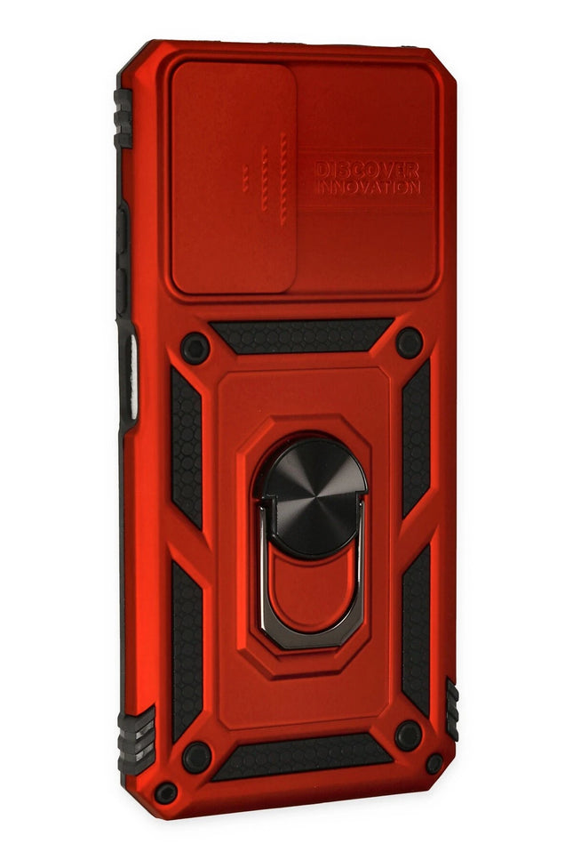 Xiaomi Redmi Note 11 Pars Lens Yüzüklü Silikon Kılıf - Kırmızı 3