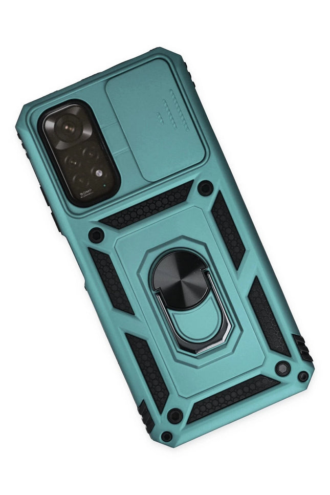 Xiaomi Redmi Note 11 Pars Lens Yüzüklü Silikon Kılıf - Yeşil 3