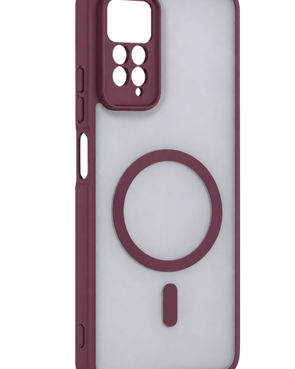 Xiaomi Redmi Note 11 Pro Loji Magsafe Kapak Kılıf - Bordo