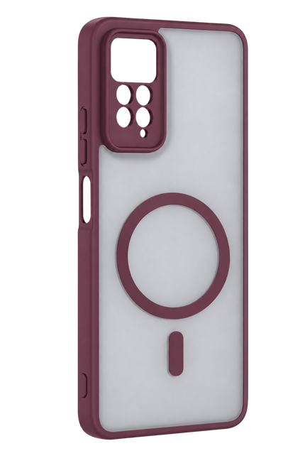 Xiaomi Redmi Note 11 Pro Loji Magsafe Kapak Kılıf - Bordo