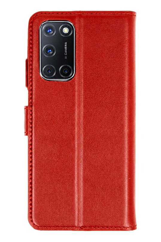 Oppo A52 Trend S Plus Kapaklı Kılıf - Kırmızı