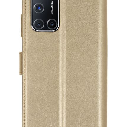 Oppo A52 Trend S Plus Kapaklı Kılıf - Gold