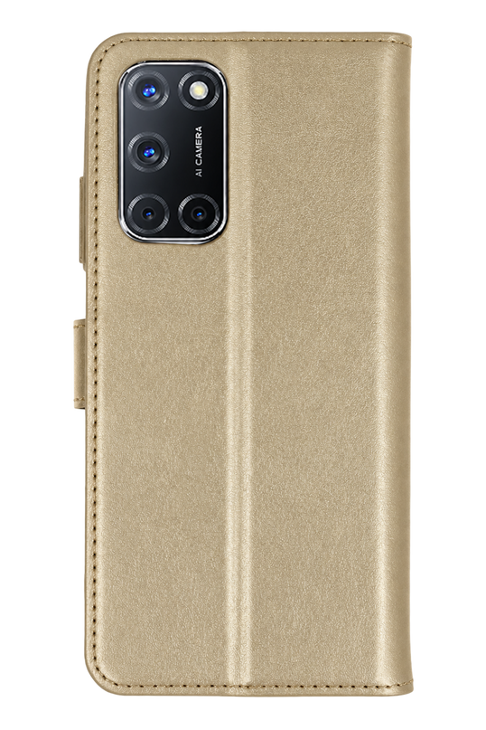 Oppo A52 Trend S Plus Kapaklı Kılıf - Gold