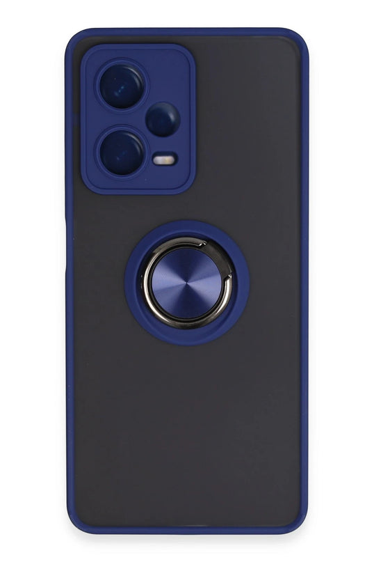 Xiaomi Redmi Note 12 5G Montreal Yüzüklü Silikon Kapak Kılıf - Lacivert