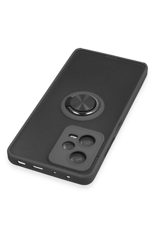 Xiaomi Redmi Note 12 5G Montreal Yüzüklü Silikon Kapak Kılıf - Siyah 4