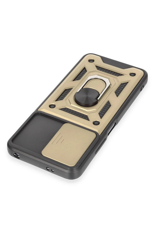 Xiaomi Redmi Note 12 5G Pars Lens Yüzüklü Silikon Kılıf - Gold 4