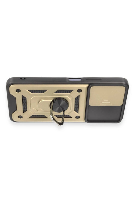 Xiaomi Redmi Note 12 5G Pars Lens Yüzüklü Silikon Kılıf - Gold 3
