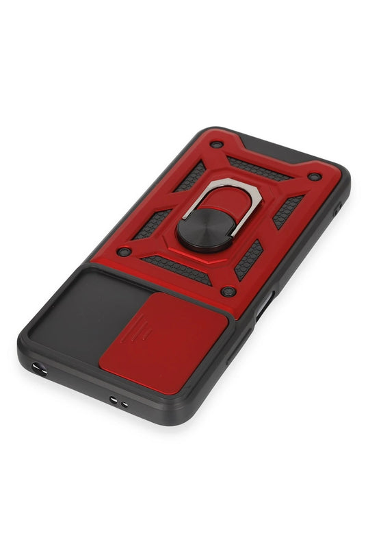 Xiaomi Redmi Note 12 5G Pars Lens Yüzüklü Silikon Kılıf - Kırmızı 4