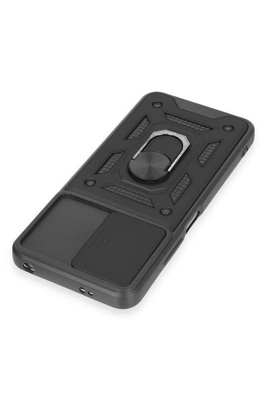 Xiaomi Redmi Note 12 5G Pars Lens Yüzüklü Silikon Kılıf - Siyah 4