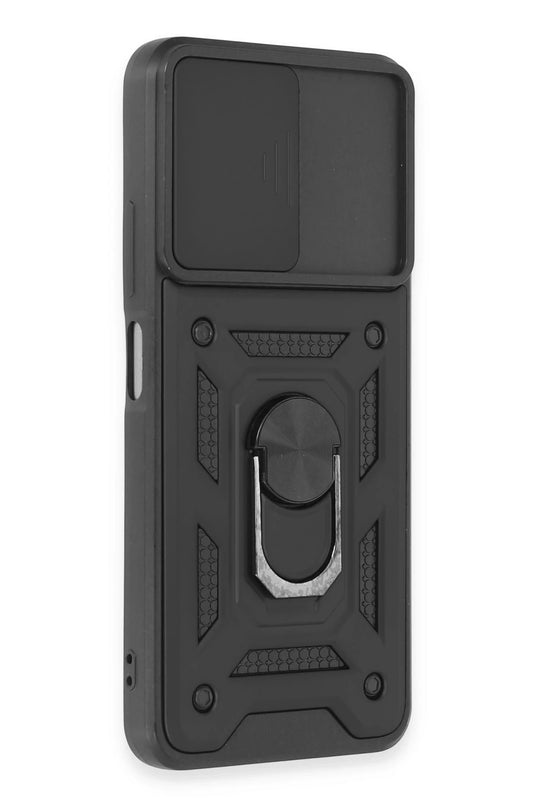 Xiaomi Redmi Note 12 5G Pars Lens Yüzüklü Silikon Kılıf - Siyah 2