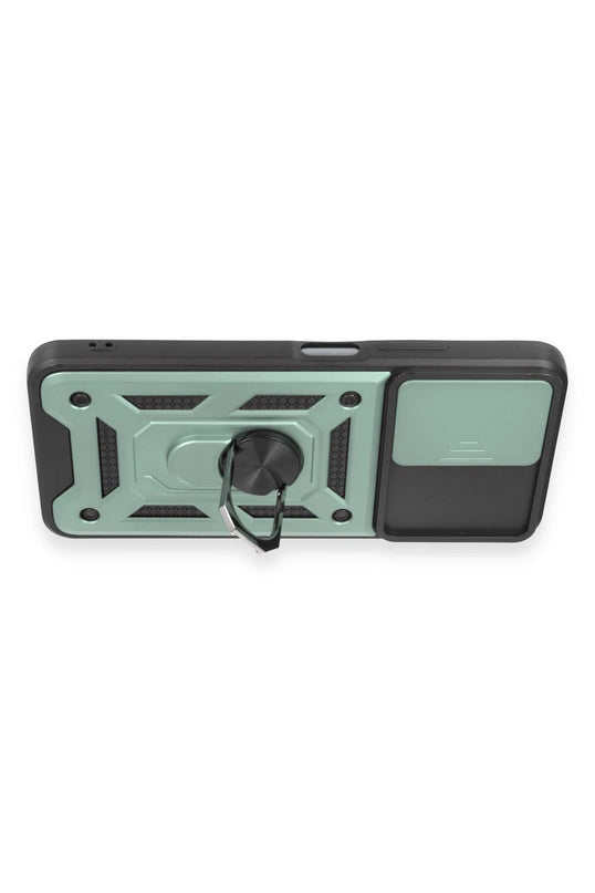 Xiaomi Redmi Note 12 5G Pars Lens Yüzüklü Silikon Kılıf - Yeşil 3