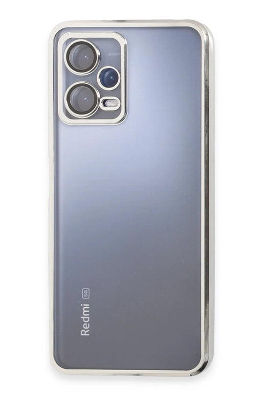 Xiaomi Redmi Note 12 5G Razer Lensli Silikon Kılıf - Gümüş