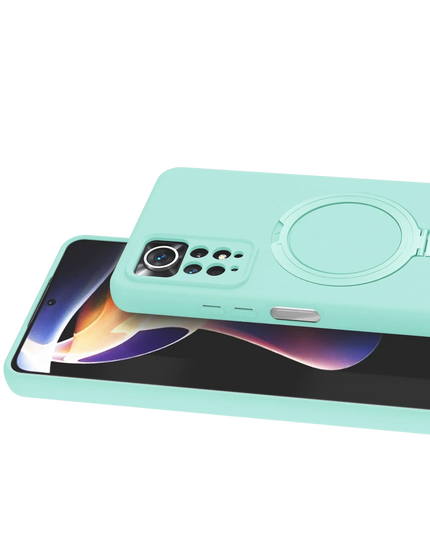 Xiaomi Redmi Note 12 Pro 4G Regal Magsafe Standlı Kapak Kılıf - Su Yeşili 3