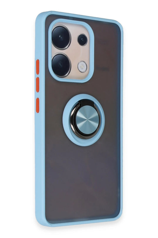 Xiaomi Redmi Note 13 4G Montreal Yüzüklü Silikon Kapak Kılıf - Buz Mavi 2