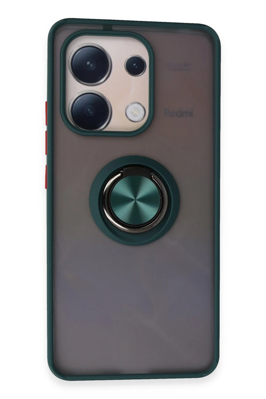 Xiaomi Redmi Note 13 4G Montreal Yüzüklü Silikon Kapak Kılıf - Yeşil