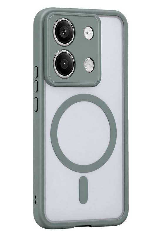 Xiaomi Redmi Note 13 5G Loji Magsafe Kapak Kılıf - Gri