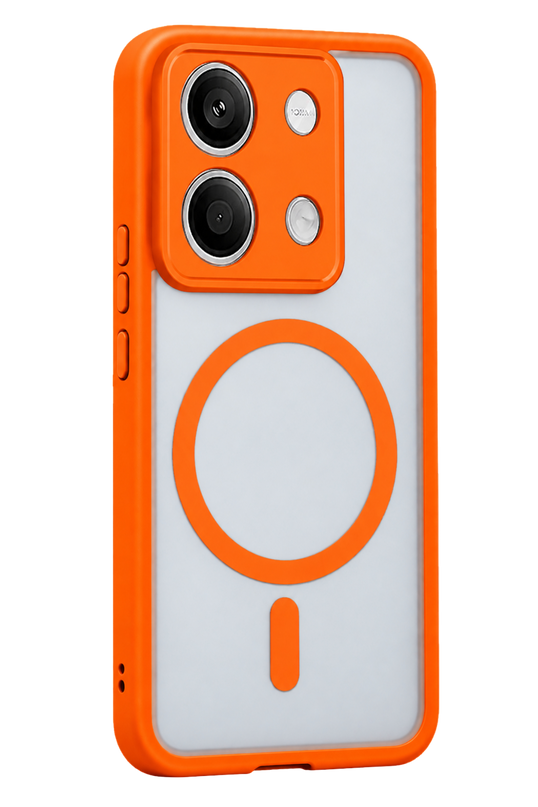 Xiaomi Redmi Note 13 5G Loji Magsafe Kapak Kılıf - Turuncu