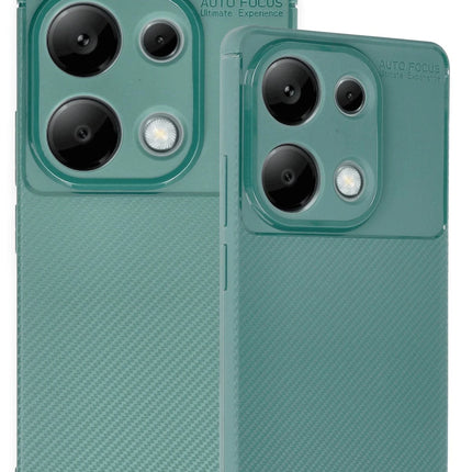 Xiaomi Redmi Note 13 Pro 4G Auto Focus Karbon Kapak Kılıf - Koyu Yeşil 3