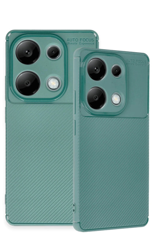 Xiaomi Redmi Note 13 Pro 4G Auto Focus Karbon Kapak Kılıf - Koyu Yeşil 3