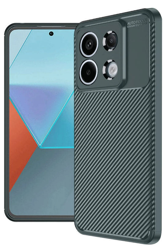 Xiaomi Redmi Note 13 Pro 4G Auto Focus Karbon Kapak Kılıf - Koyu Yeşil
