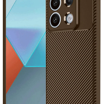 Xiaomi Redmi Note 13 Pro 4G Auto Focus Karbon Kapak Kılıf - Kahverengi