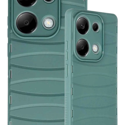 Xiaomi Redmi Note 13 Pro 4G Bibercas Silikon Kapak Kılıf - Koyu Yeşil 3