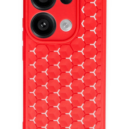 Xiaomi Redmi Note 13 Pro 4G Petek Silikon Kapak Kılıf - Kırmızı