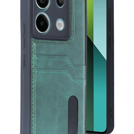 Xiaomi Redmi Note 13 Pro 4G Sara Kartvizitli Deri Kılıf - Koyu Yeşil