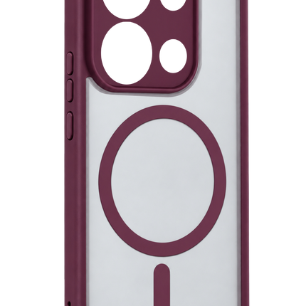 Xiaomi Redmi Note 13 Pro 4G Loji Magsafe Kapak Kılıf - Bordo