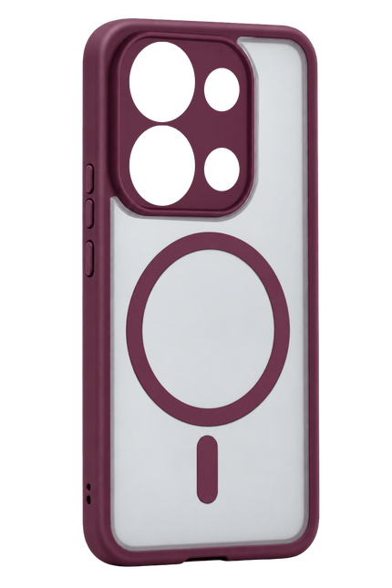 Xiaomi Redmi Note 13 Pro 4G Loji Magsafe Kapak Kılıf - Bordo