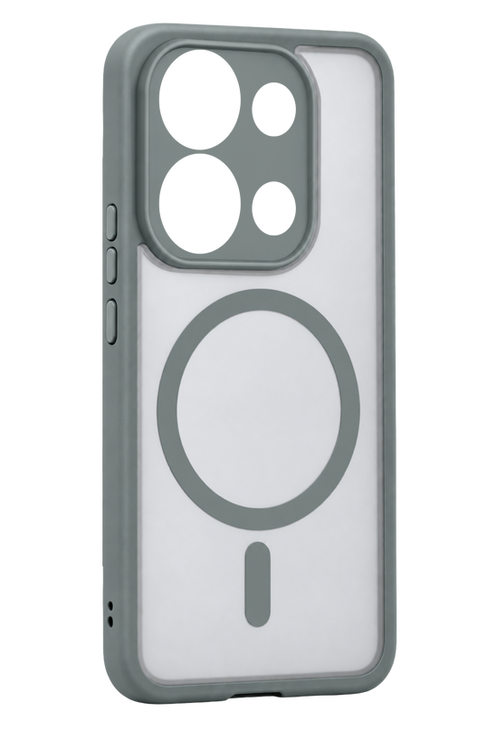 Xiaomi Redmi Note 13 Pro 4G Loji Magsafe Kapak Kılıf - Gri