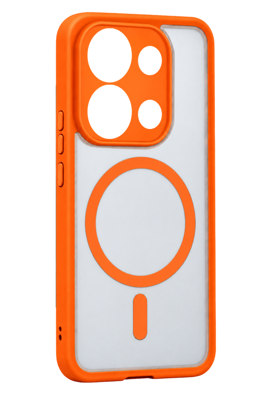 Xiaomi Redmi Note 13 Pro 4G Loji Magsafe Kapak Kılıf - Turuncu