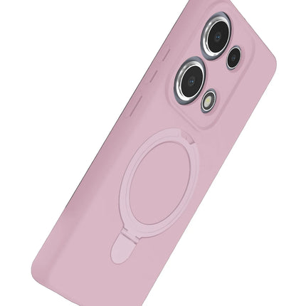 Xiaomi Redmi Note 13 Pro 4G Regal Magsafe Standlı Kapak Kılıf - Açık Pembe 4