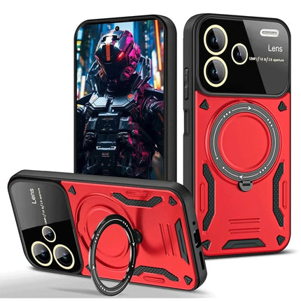 Xiaomi Redmi Note 13 Pro Plus Joy Lens Standlı Kapak Kılıf - Kırmızı