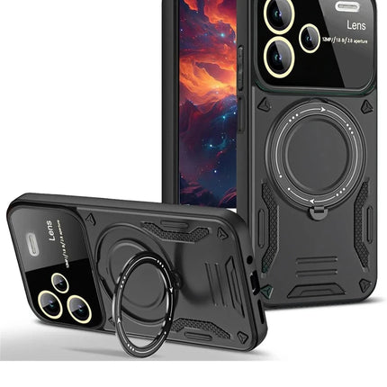 Xiaomi Redmi Note 13 Pro Plus Joy Lens Standlı Kapak Kılıf - Siyah