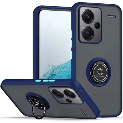 Xiaomi Redmi Note 13 Pro Plus Montreal Yüzüklü Silikon Kapak Kılıf - Lacivert
