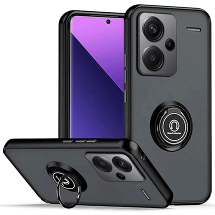 Xiaomi Redmi Note 13 Pro Plus Montreal Yüzüklü Silikon Kapak Kılıf - Siyah