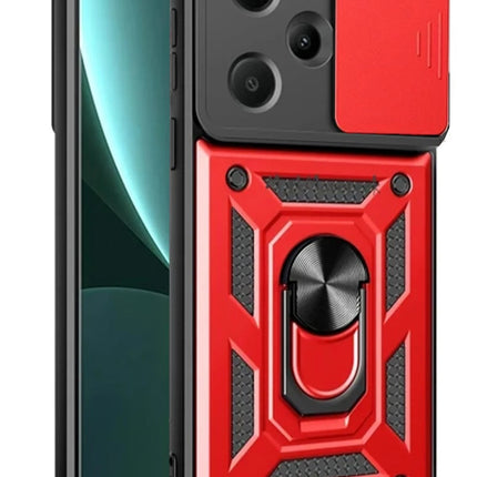 Xiaomi Redmi Note 13 Pro Plus Pars Lens Yüzüklü Silikon Kılıf - Kırmızı