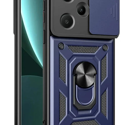 Xiaomi Redmi Note 13 Pro Plus Pars Lens Yüzüklü Silikon Kılıf - Lacivert