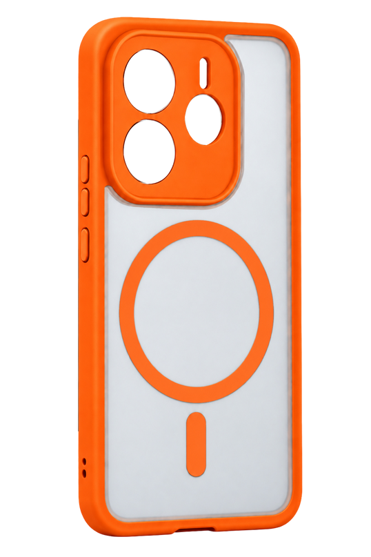 Xiaomi Redmi Note 14 4G Loji Magsafe Kapak Kılıf - Turuncu