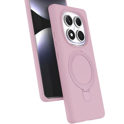Xiaomi Redmi Note 14 Pro 4G Regal Magsafe Standlı Kapak Kılıf - Açık Pembe