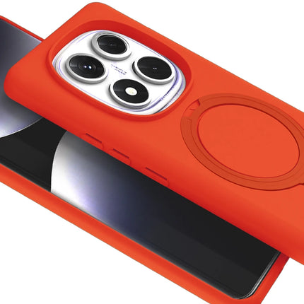 Xiaomi Redmi Note 14 Pro 4G Regal Magsafe Standlı Kapak Kılıf - Turuncu 4