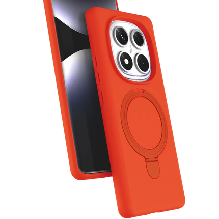 Xiaomi Redmi Note 14 Pro 4G Regal Magsafe Standlı Kapak Kılıf - Turuncu